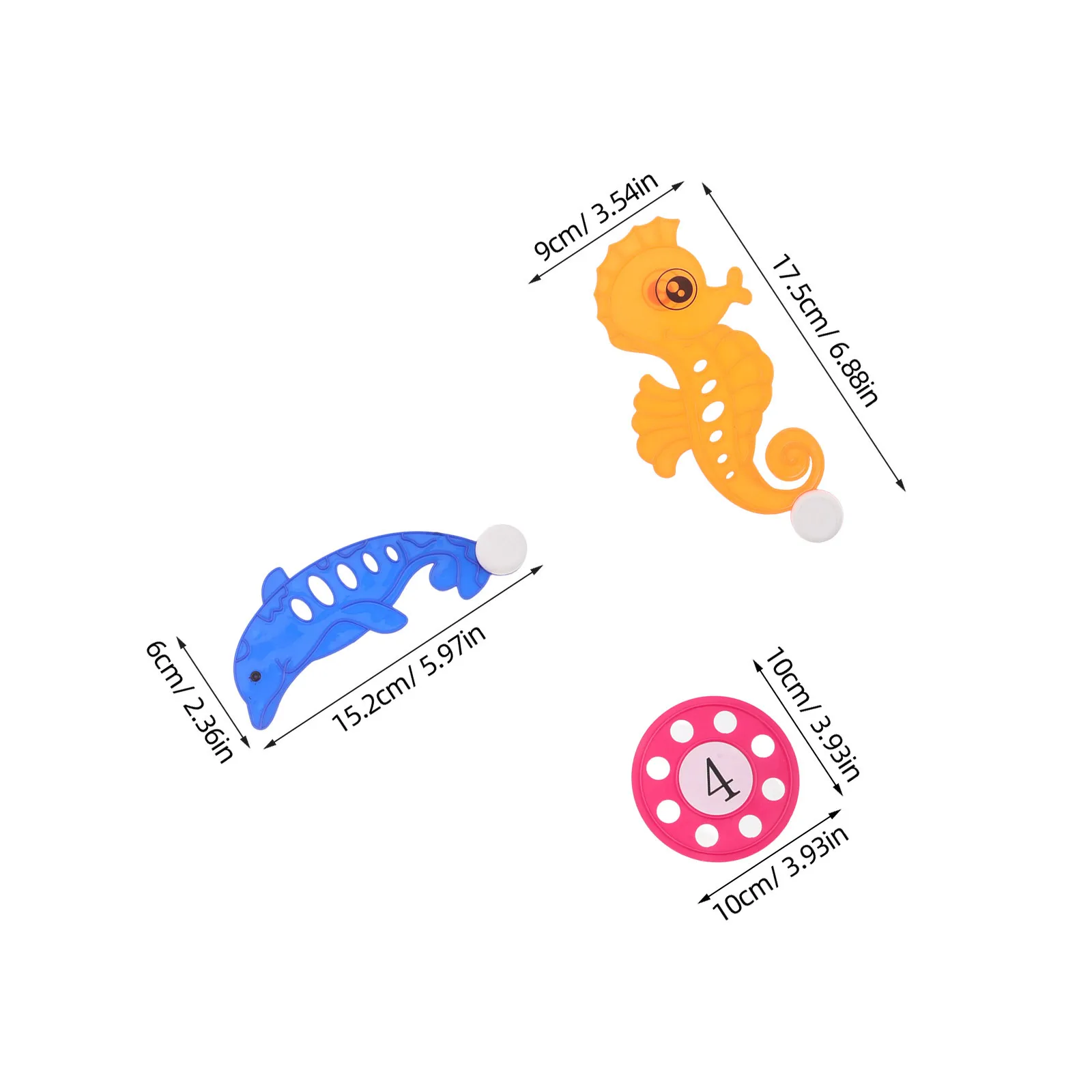 2 مجموعات الأطفال بركة الغوص القرص فرس البحر دولفين مرقمة الغوص مجموعة السباحة الغوص التدريب تحت الماء متعة ألعاب التعلم #3