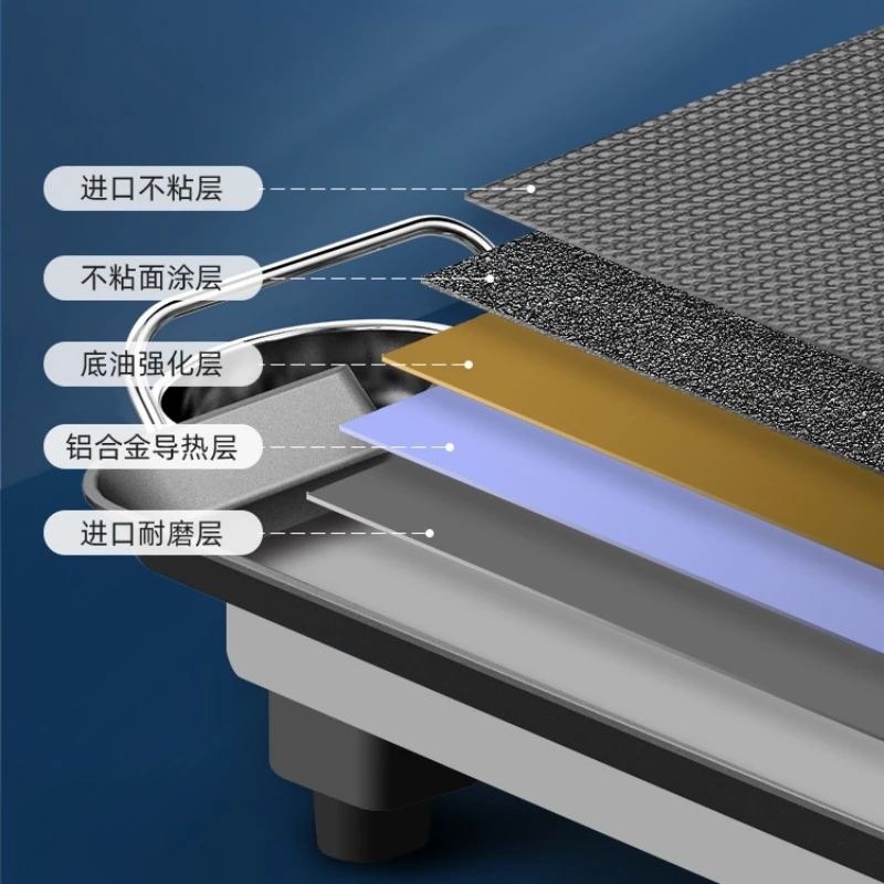 가정용 전기 그릴 팬, 붙지 않는 무연 실내 바베큐 기계, 차피 접시, 더블 맛 냄비