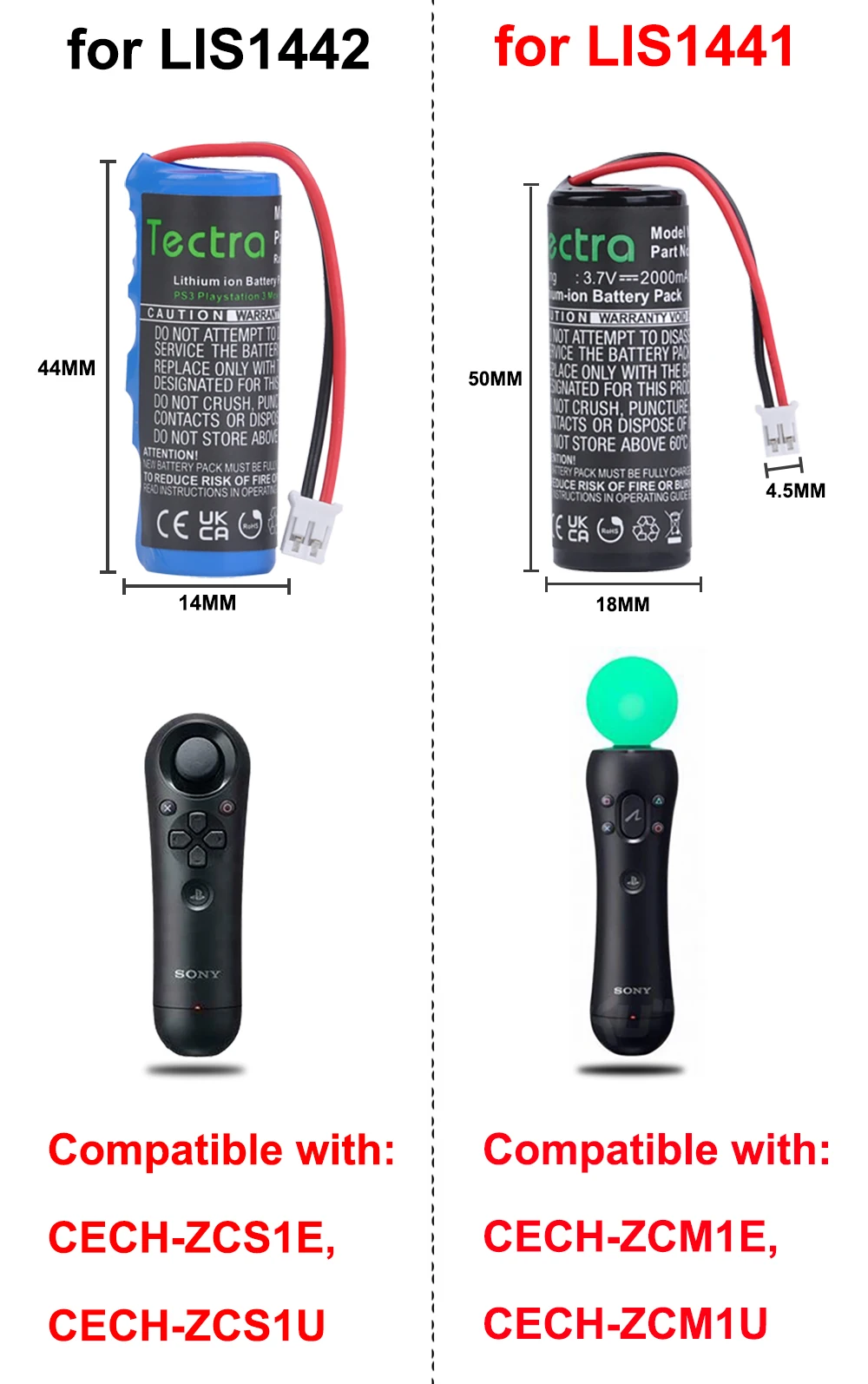 Batería LIS1442, 4-180-962-01 para Sony PS3 Playstation 3, controlador de navegación móvil, CECH-ZCS1E, CECH-ZCS1U