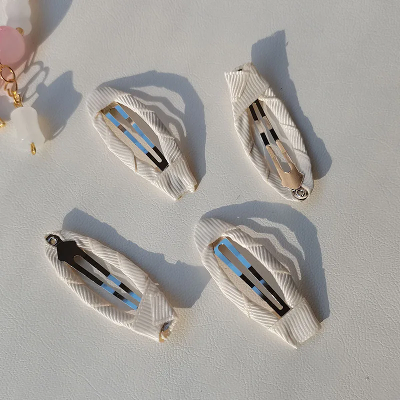 20PCS/Lot Ribbon Covered Snap Clips For Spring Summer Baby Hairpins DIY Accessories 5CM view 6