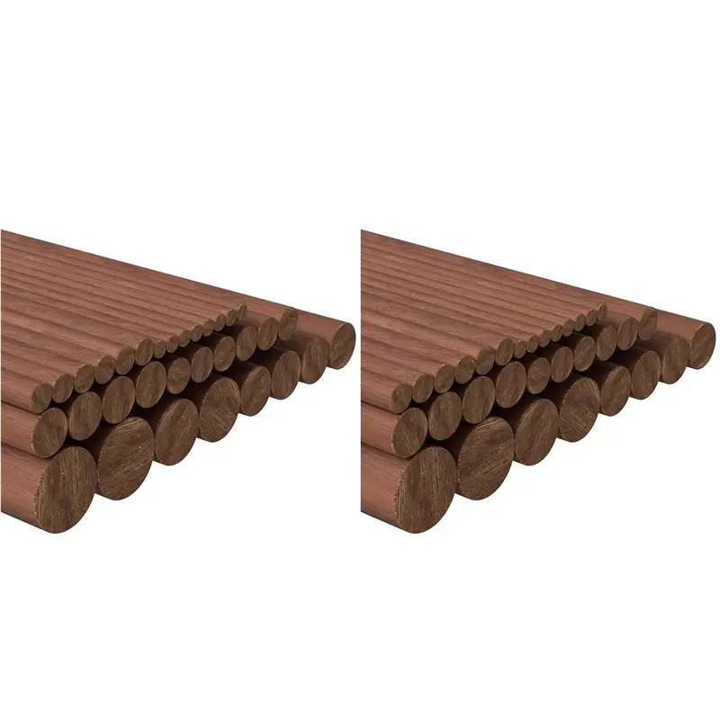 

ABJN-64Pcs 7 Size Walnut Wooden Dowel Rods 6 Inch Long Wooden Dowel Rods Sticks 4/6/8/10/12/15/18Mm Wood Sticks