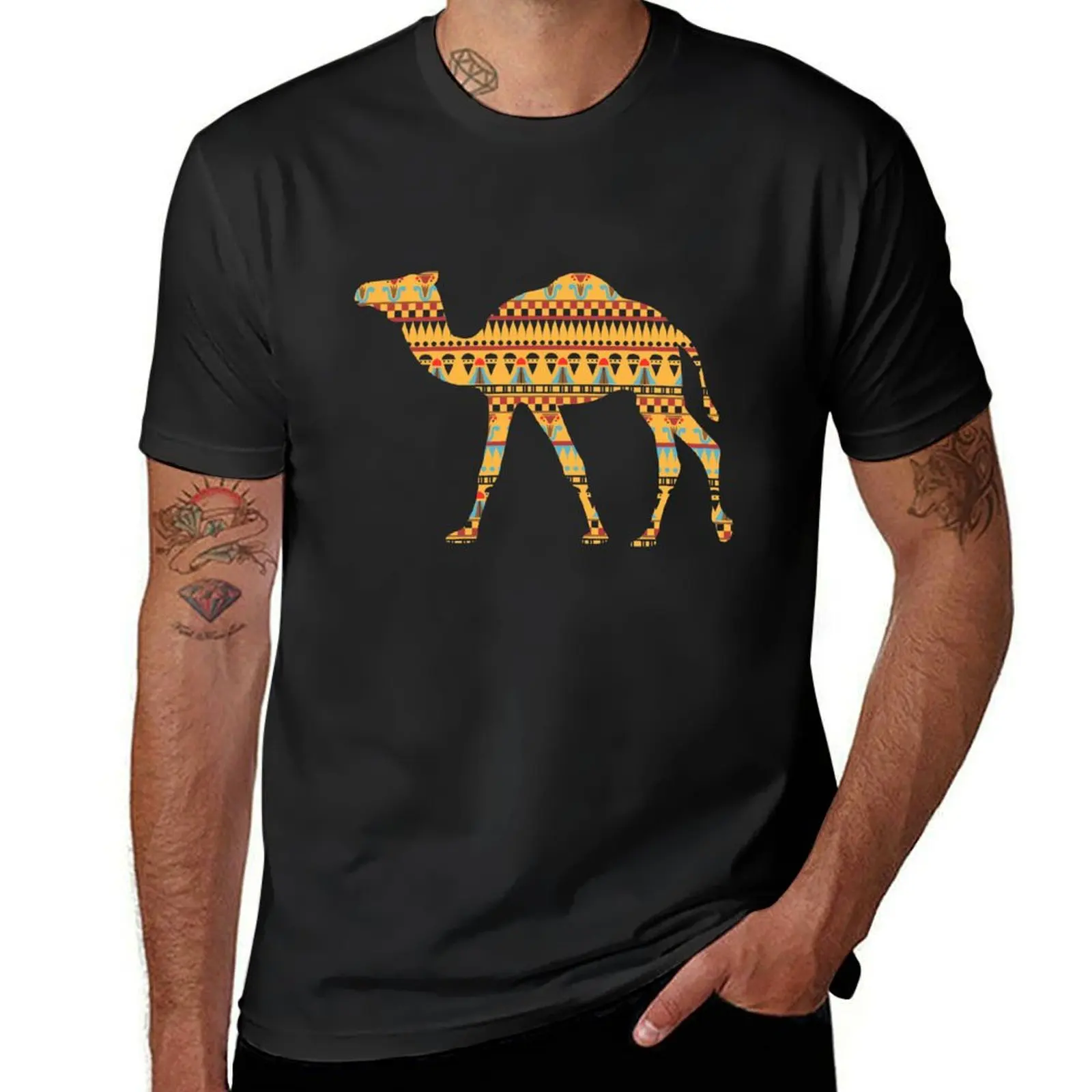 Camel Pattern T-Shirt boys animal print customizeds mens plain t shirts