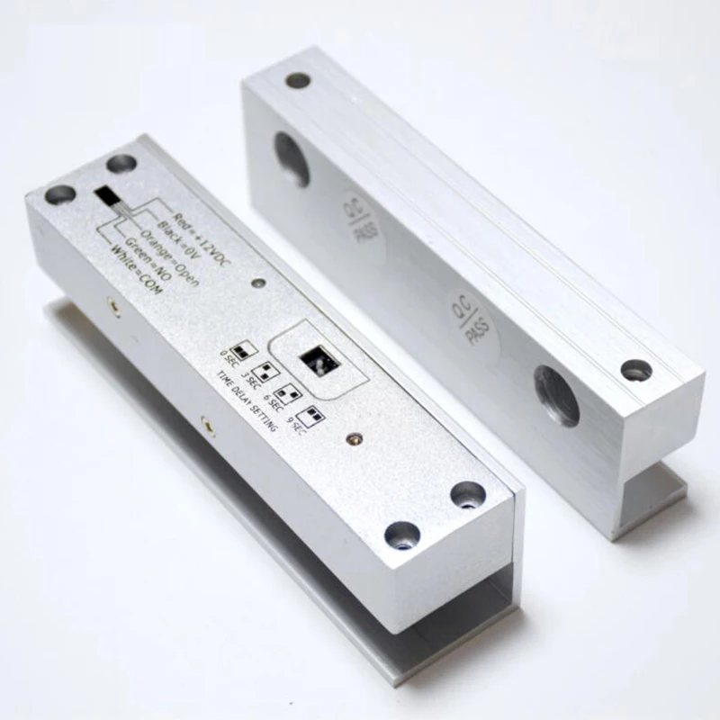 DC12V Drill Free Timer Delay Electromagnetic Lock COM NO For Frameless Swing Glass Door Access Control