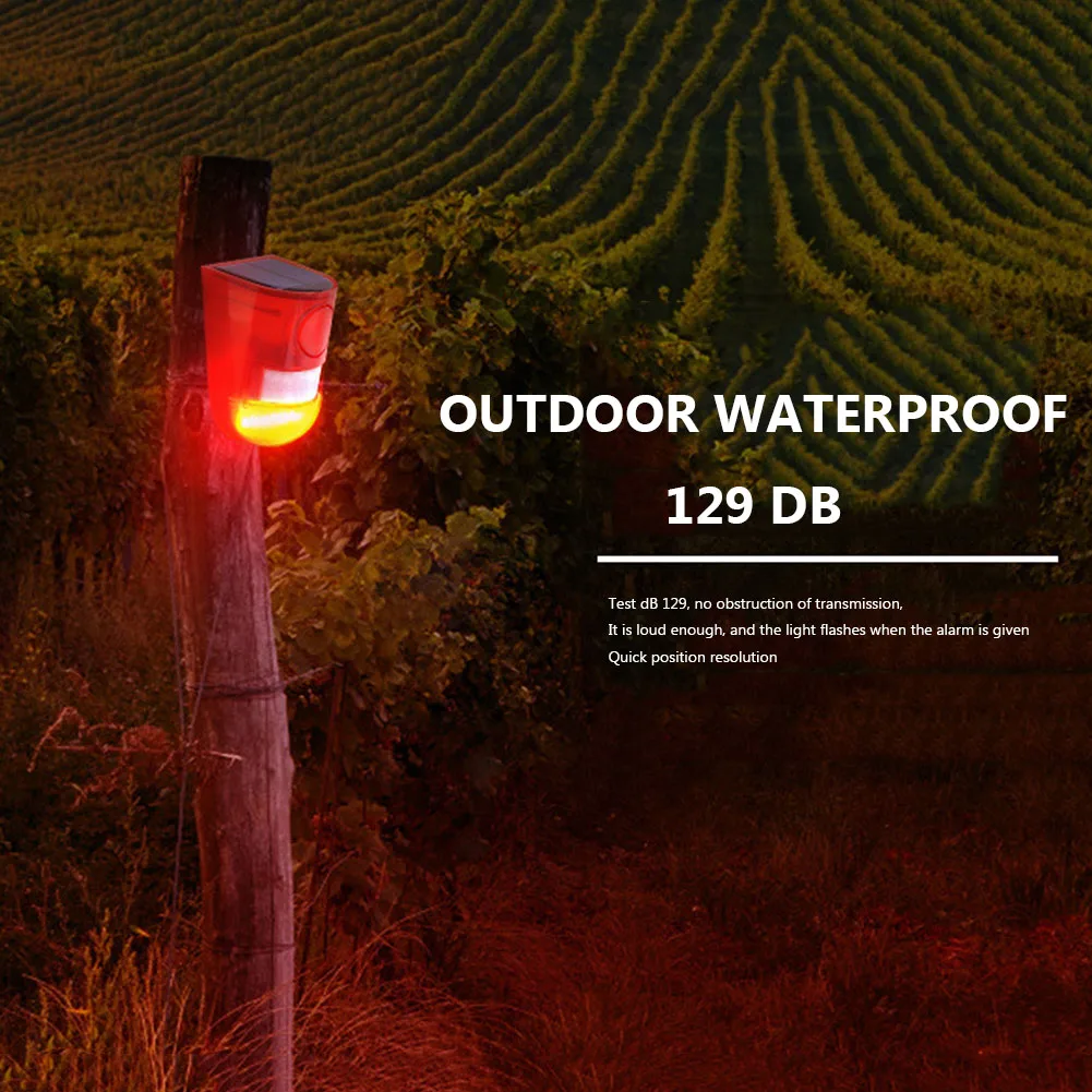 

Solar Infrared Motion Sensor Alarm Waterproof Motion Sensor Detector Remote Control Multifunctional Portable for Home Outdoor