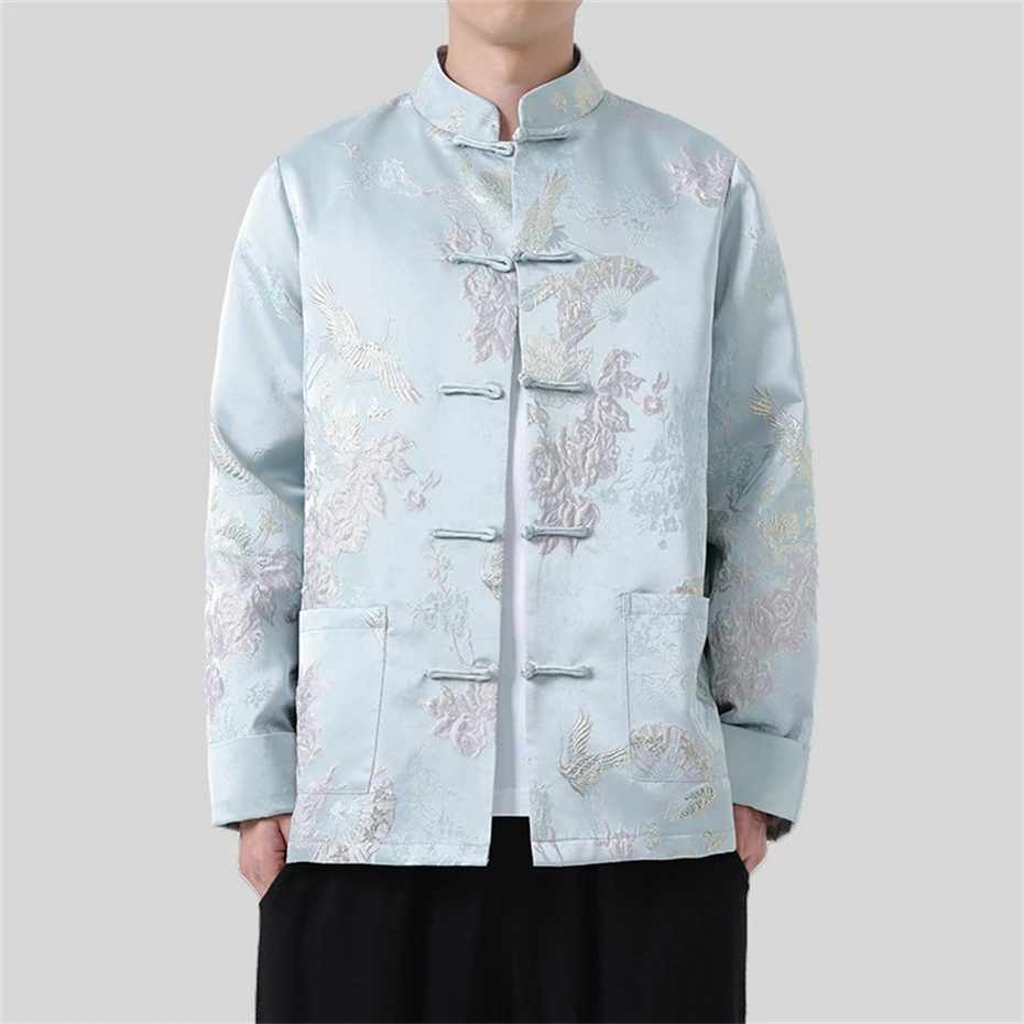 

Large Size Jackets Men Retro Tang Suit Casual Jacket Mens Coats Chinese Style Embroidery Jacket Male Autumn Men Clothing 5XL