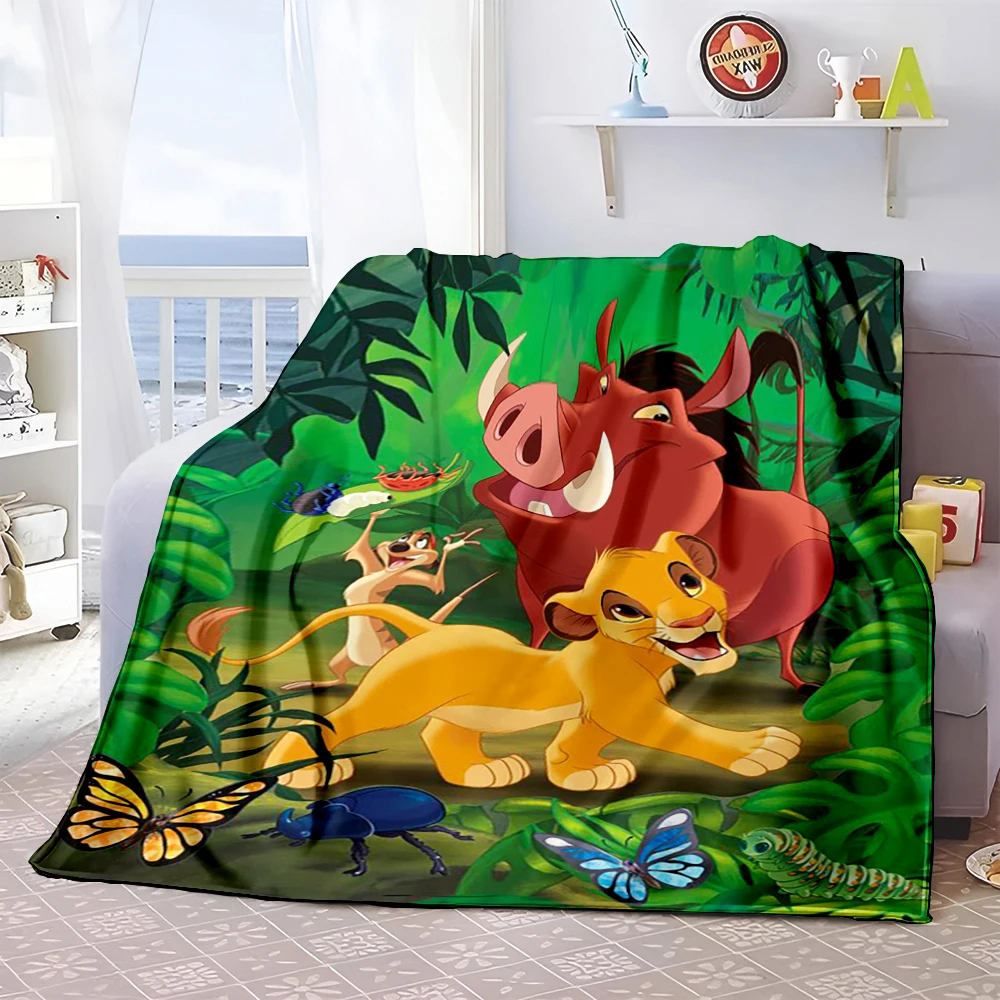 Disney Simba Król Lew Koc na drzemkę Zimowe dzieci Miękkie flanelowe pluszowe koce kempingowe Puszyste dziecko Sypialnia dla dzieci Prezent dla