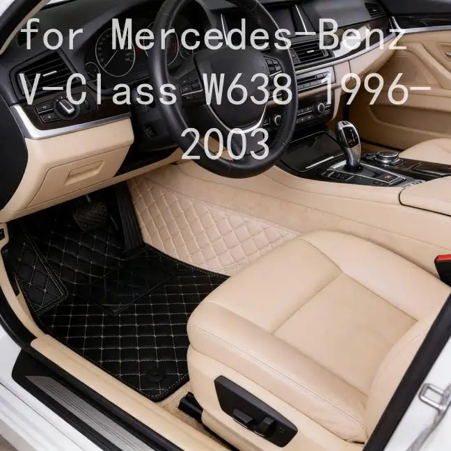 Integrierte TPE-Autofußmatten für Mercedes-Benz V-Klasse W638 1996-2003 1:1 OEM Maßanfertigung Wasserdicht Rutschfest Ohne Lücken Komplettes Set Auto-Innenausstattungs-Upgrade-Zubehör 2w478