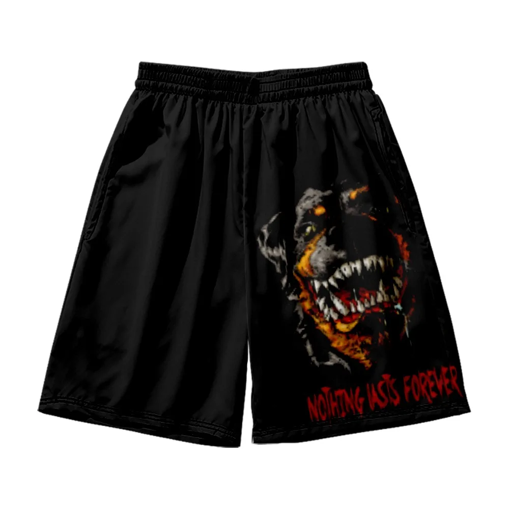 Mannen Strand Dragen Witte Demon Print Korte Swim Shorts Zomer Losse Surfen Sport Board Shorts Badmode