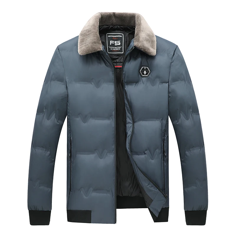 Winter Middle-aged and Elderly Fathers' Cotton Coat New Cold-proof Thickened Men's Fur Collar Coat
