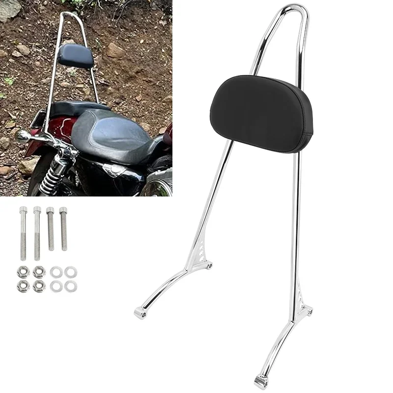 

For Harley Sportster XL Iron 883 1200 48 72 2004-up Motorcycle Chrome Rear Passenger Sissy Bar Backrest Cushion Accessories