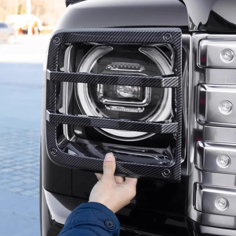 Front Headlight Protective Covers for GWM Haval H9 2th 2024-2025 Black Knight Style Exterior Decorative Modification Accessories