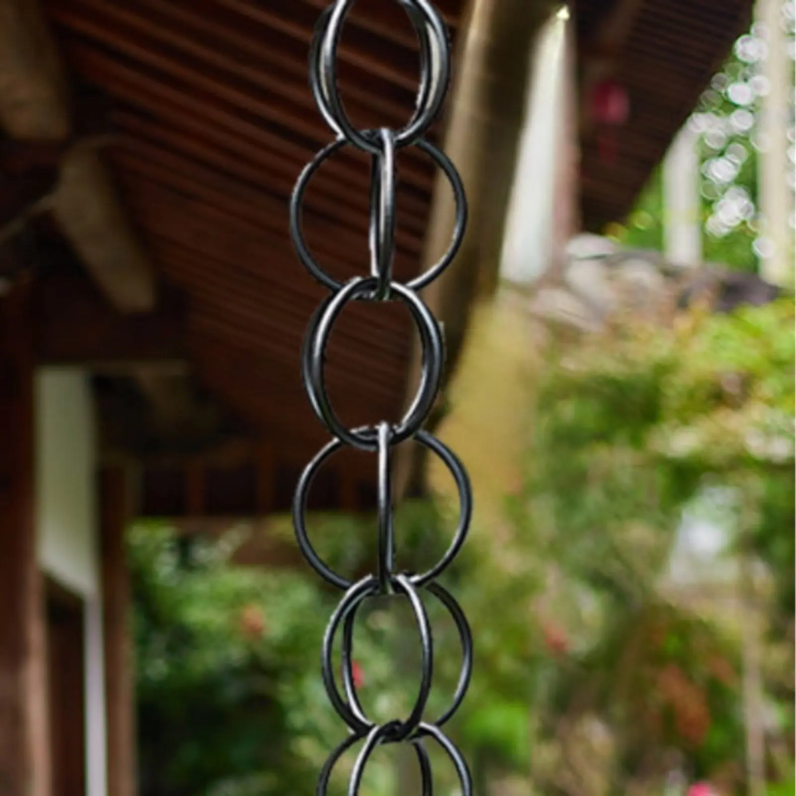 Rain Chain Elegant Design Decorative Receptacle Rain Chain Downspout Replacement Creates Soothing Sound Substantial-Duty