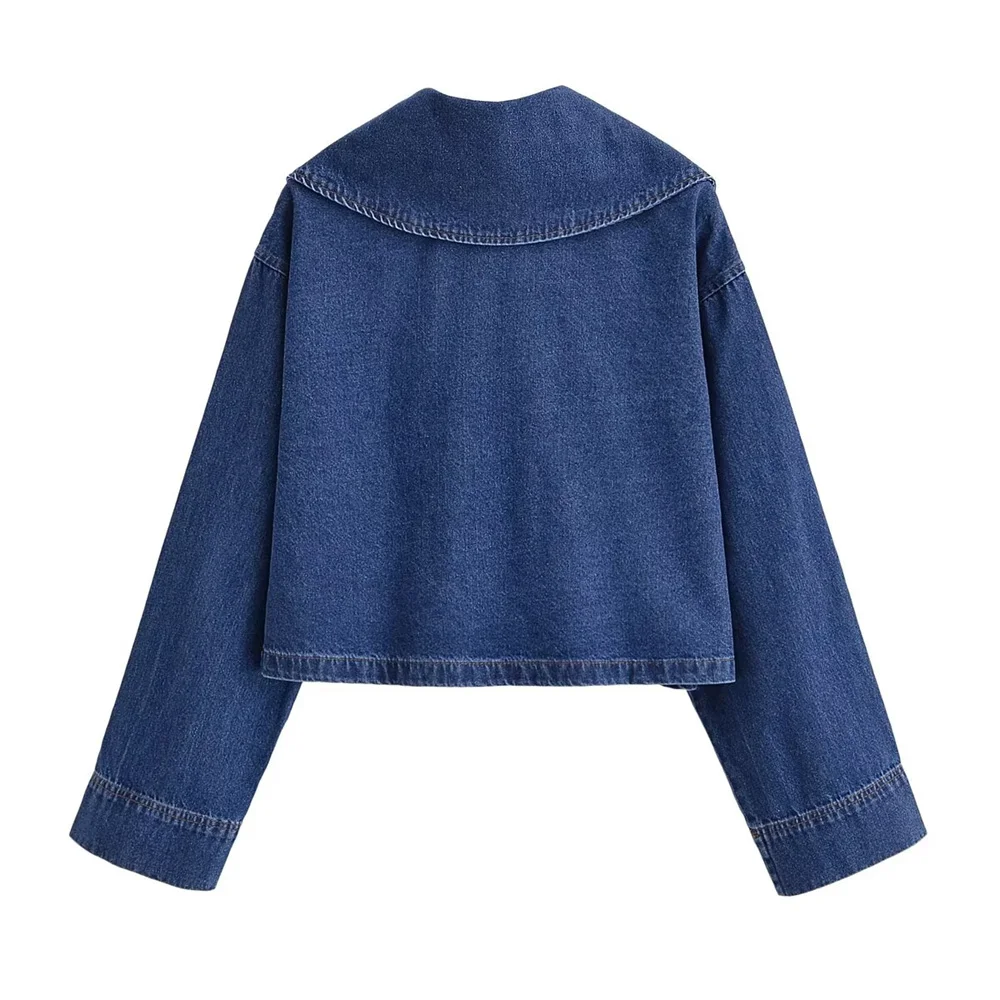 Camisa jeans feminina casual gola manga comprida com zíper verão nova moda calças jeans de cintura alta