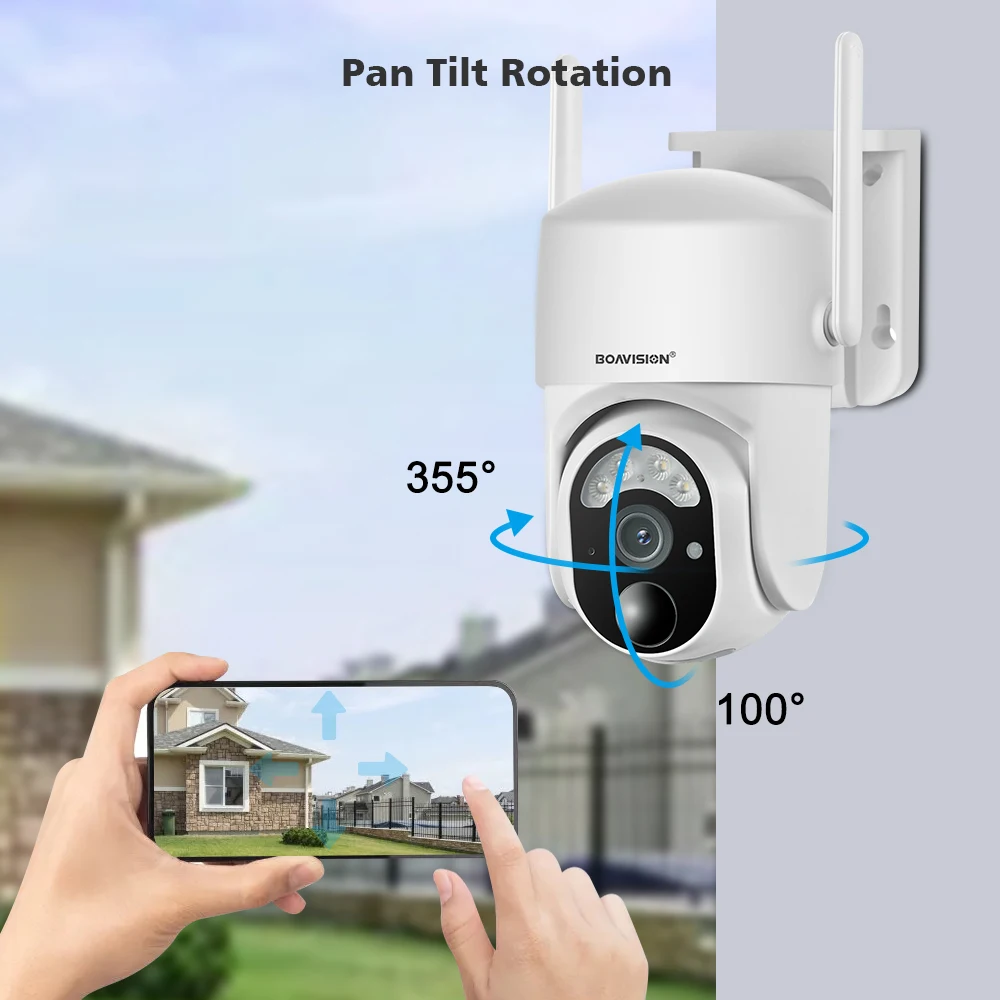 5MP 4G SIM Card Solar Panel Camera Rechargeable Battery PTZ Outdoor PIR Motion Detection 2-Way Audio 3MP Wifi Security Camera