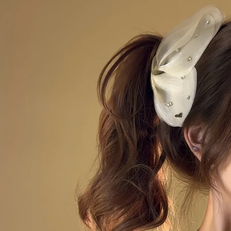 Women Fairy Hair Accessories 1PC Dreamy Butterfly Shiny Gauze French Shark Clip Elegant Hair Claw For Party Wedding Daily