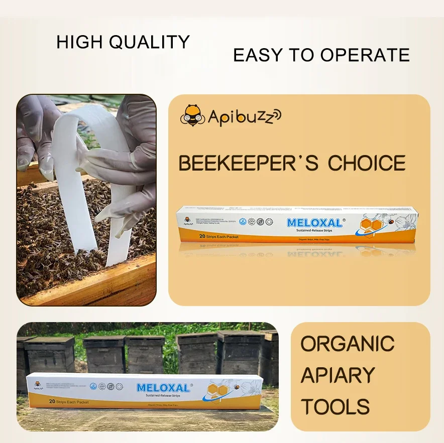 شرائط ميلوكسال - عبوة من ٢٠ قطعة | أداة حمض الأكساليك لتربية النحل، مُحسّنة خلال فترة تدفق العسل في مستعمرة النحل - إعداد مسكن الحيوانات الأليفة ضد الفاروا