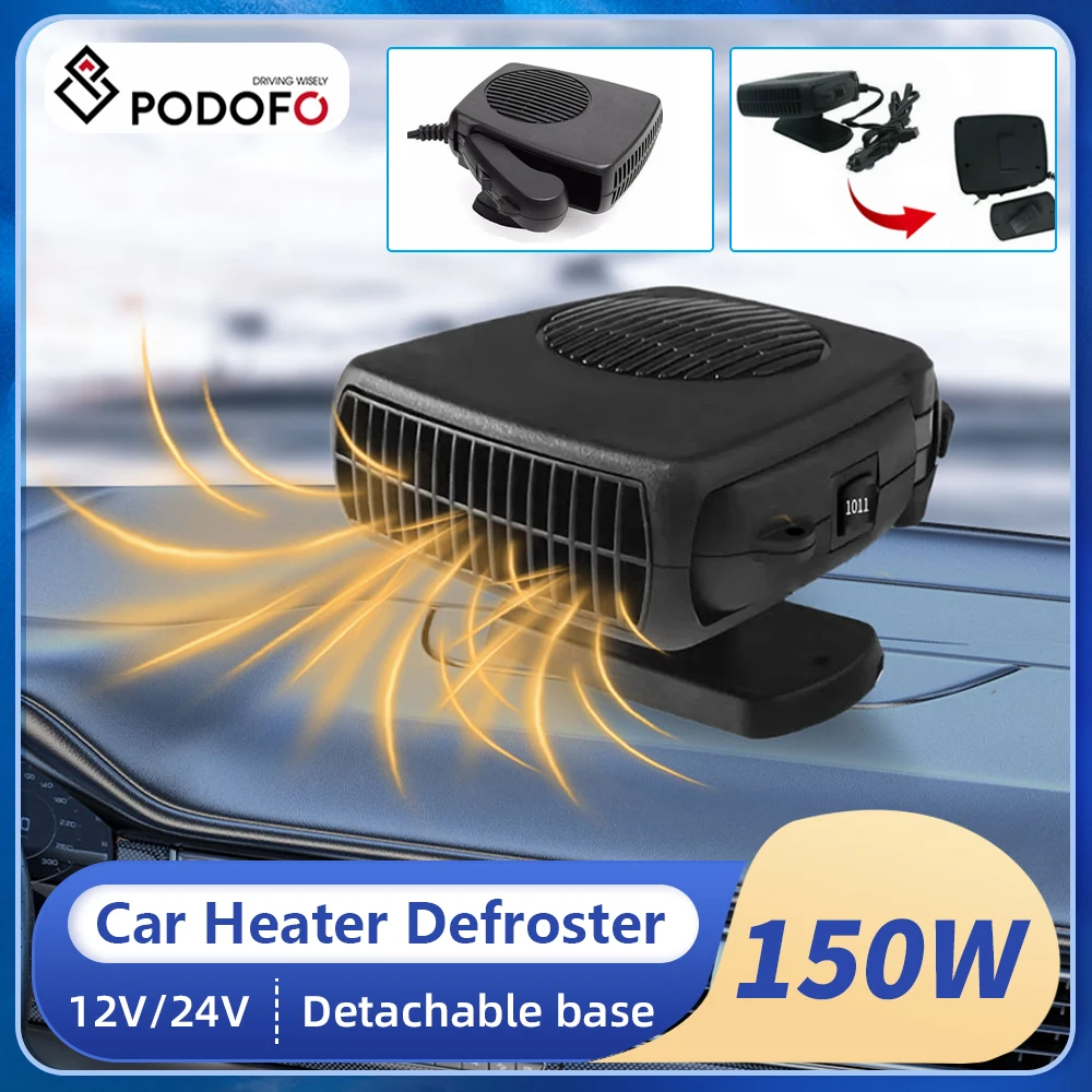 Podofo Car Heater Fan 12V/24V Car Heater Electric Cooling Heating Auto Defroster Defogging Demister