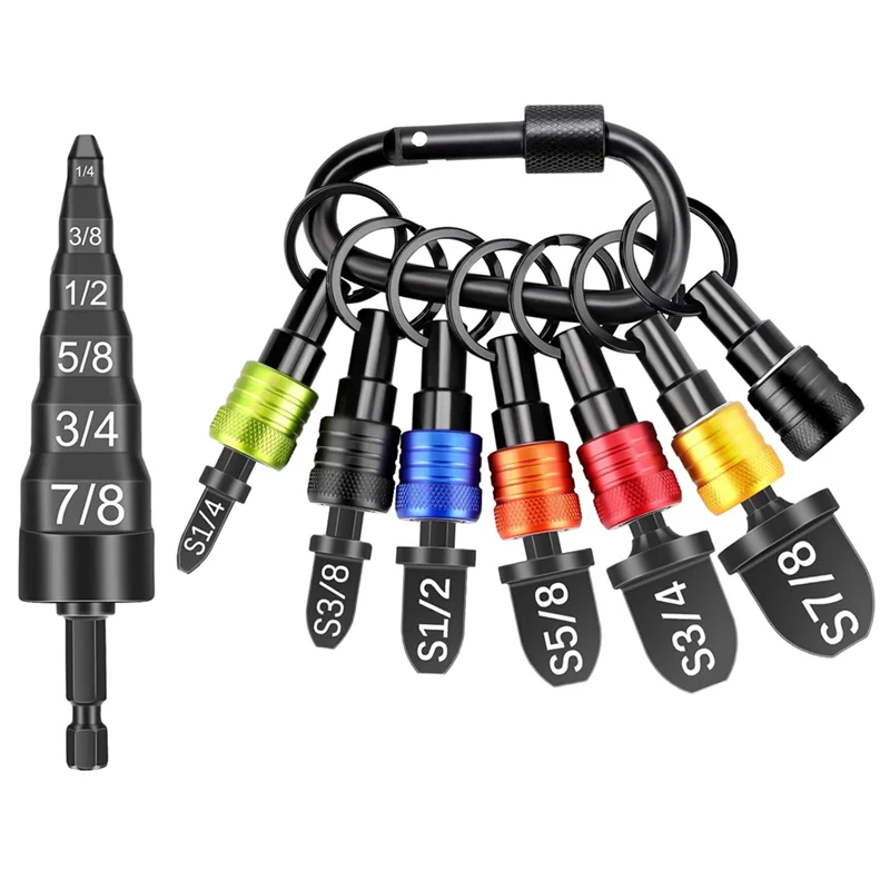 ABGR-15PCS أداة التأرجح 6 في 1 HSS مكيف الهواء النحاس أنبوب المتوسع ، ألو سبائك الألومنيوم بت حامل 1/4 بوصة HVAC إصلاح S