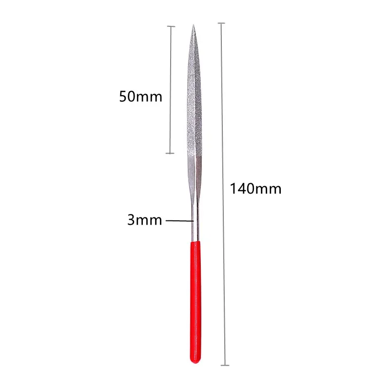 10Pcs  3x140mm Diamond File Set For Jewelry Metal Wood Ceramic Glass Stone Craft Polishing Tool New 400#