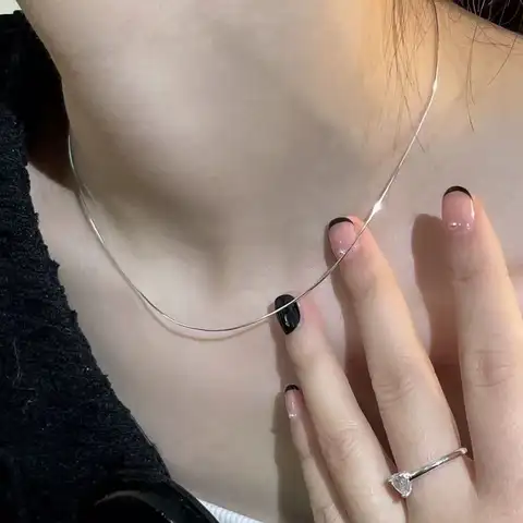 Women Stainless Steel Necklace Stainless Steel Snake Bone Chain Necklace Women 0.9mm Gold/Silver Color Hypoallergenic Waterproof Daily Wear Choker Necklaces