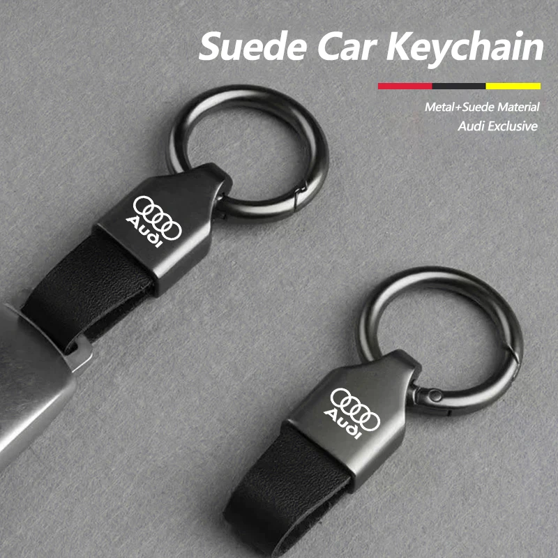 Suede Durable Lanyard Car Keys Chain Rings Buckle Holder For Audi A1 A2 A3 A4 A5 A6 A7 A8 Q1 Q2 Q3 Q4 Q5 Q6 Q7 Q8 TT RS3 RS4 RS7