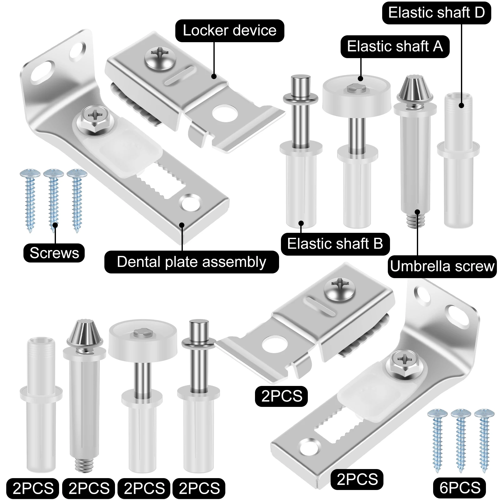 12Pcs Bi-fold Door Hardware Kit Stainless Steel Bi-fold Door Repair Kit Replacement Easy Installation Door Hardware Parts for