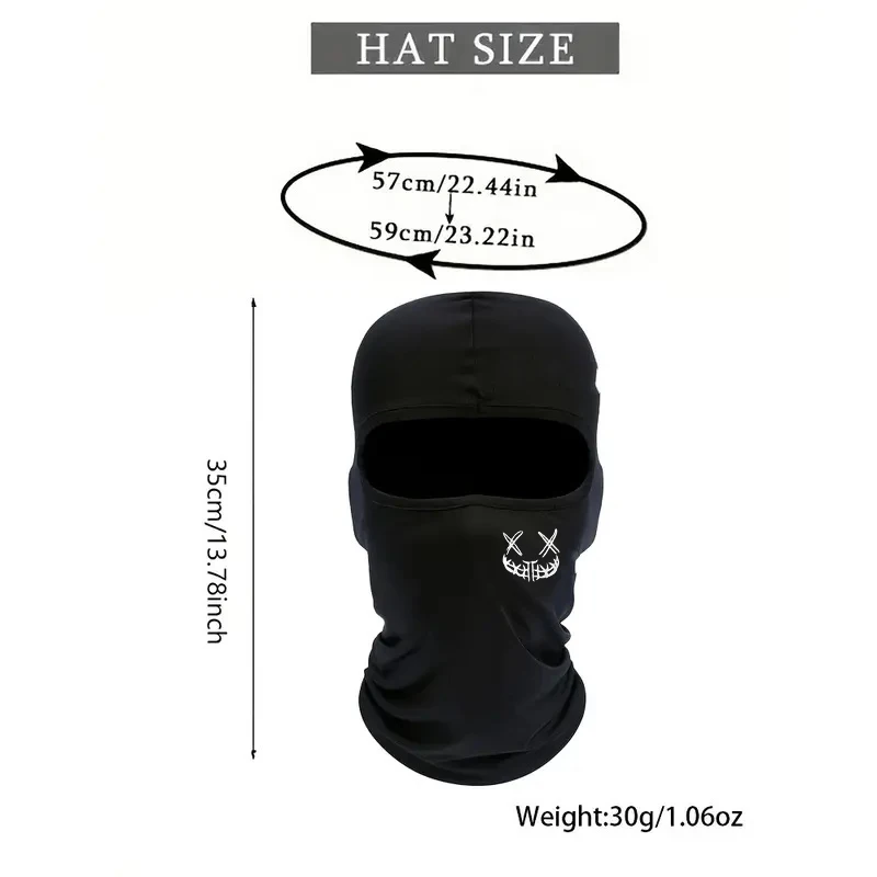 1/5PC X-Eye Grin full face facial mask - breathable for outdoor sports, fast drying for cycling, suitable for daily use