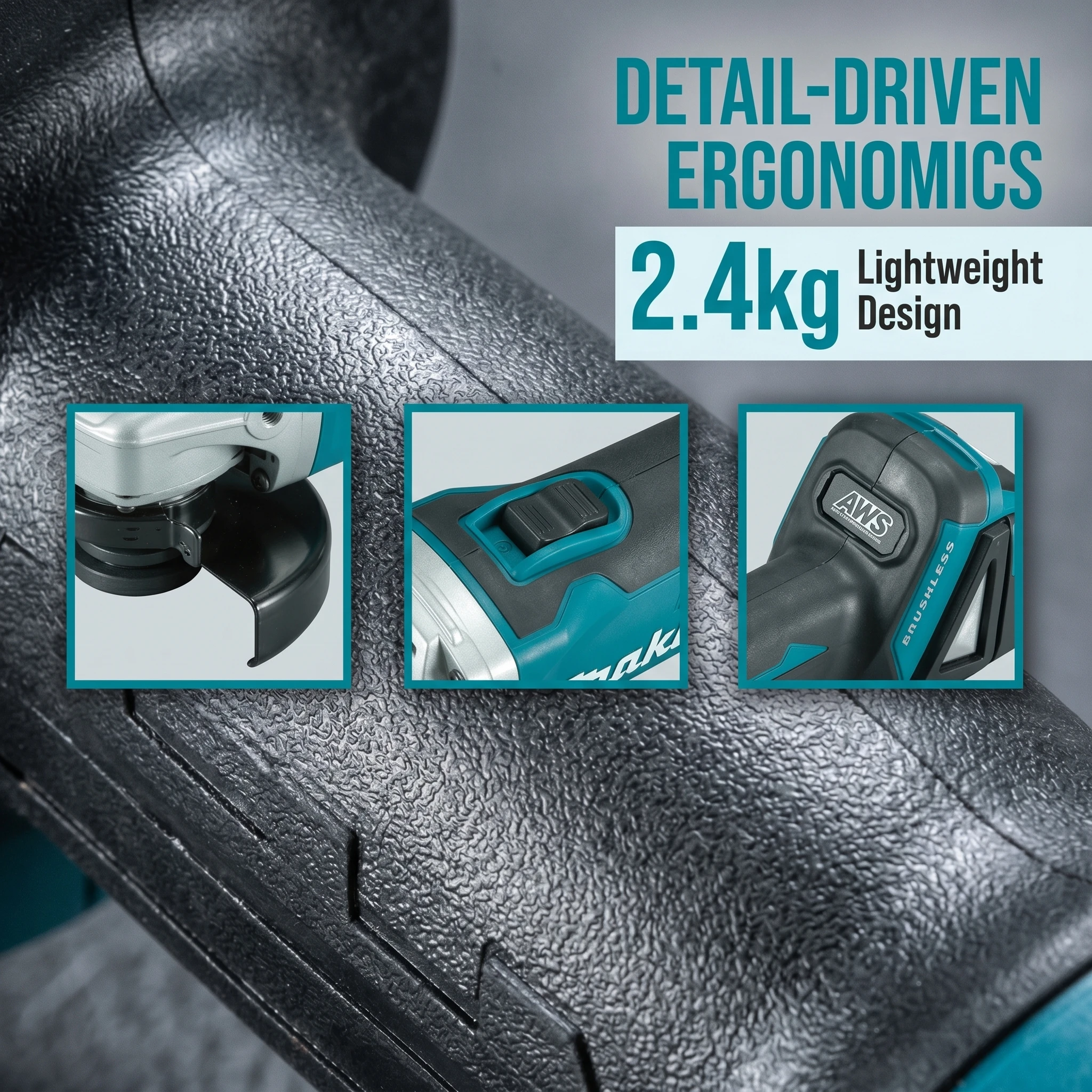 Makita 100mm DGA404 4-Speed Brushless Grinder 18V Cordless Lithium Tool for Metal Processing, Cutting and Surface Treatment