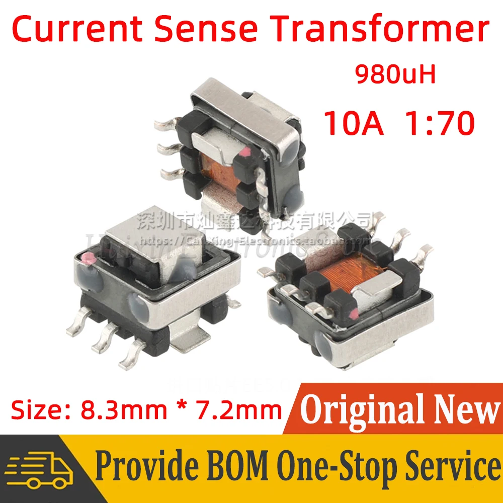 5PCS SMD SMT Current Sense Transformer EE5.0 Precision 10A High Current Sensor Transformer Turns Ratio 1:70 980uH HM33-10070LF