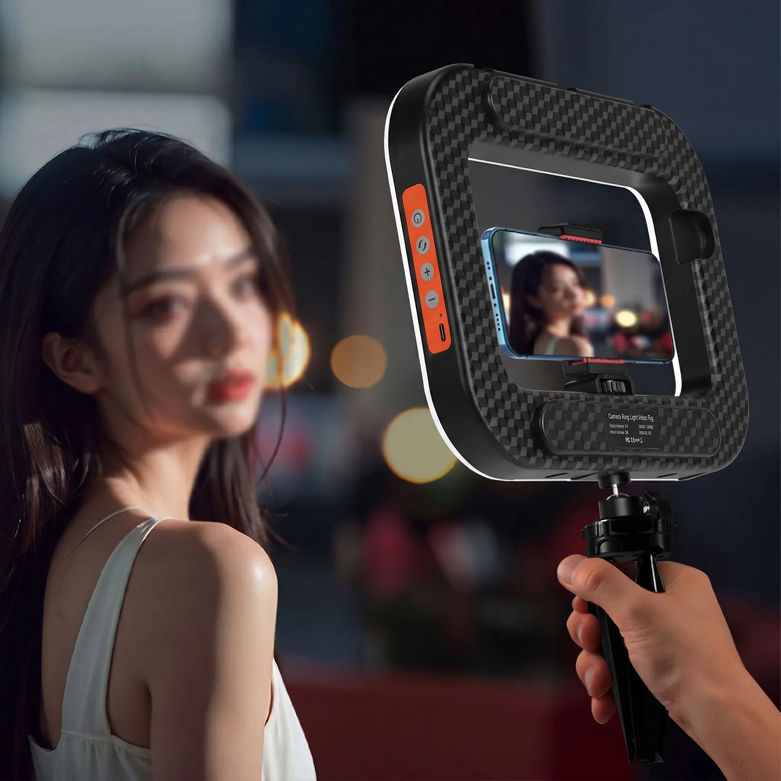 Handheld Selfie Light Multi-Purpose Charging Photography Light Adjustable Bicolor Photography Fill Lamp for Recording Vlogging