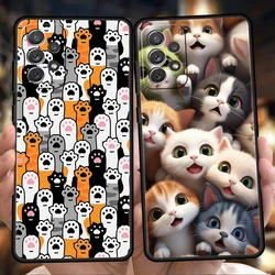 Cartoon Cute Cat Phone Case for Samsung Galaxy A15 A14 A25 A54 A34 A51 A71 A72 A73 A32 A52 A52S A11 A21S A31 A41 5G Soft Shell