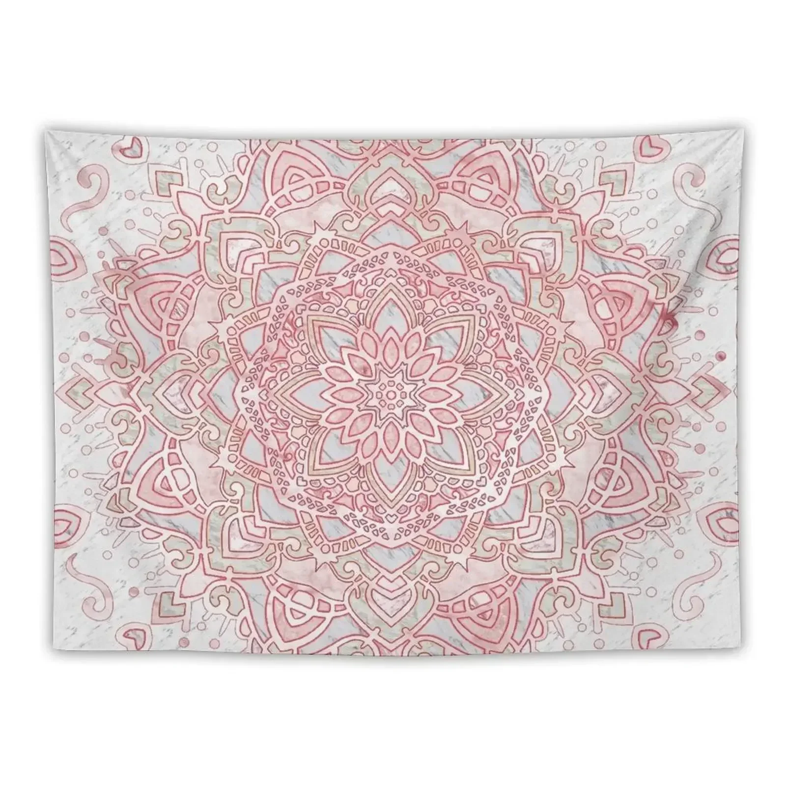 White snowflake rose mandala Tapestry Decoration For Bedroom Room Decor Cute Tapestry