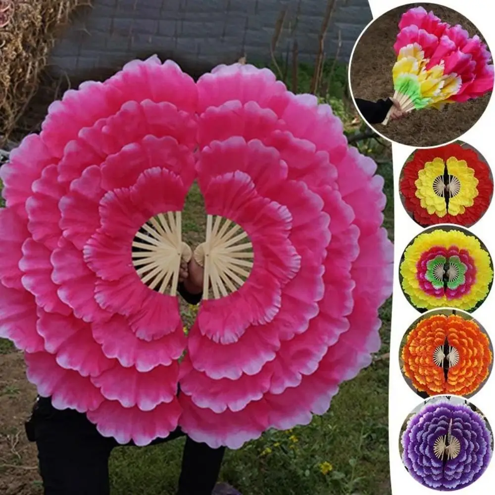 

Высокое качество, 90 см, полускладной танцевальный веер для детей и взрослых, 10 стилей, квадратный танцевальный веер, 5 слоев, открытие для взрослых, танцевальный веер с большими лепестками