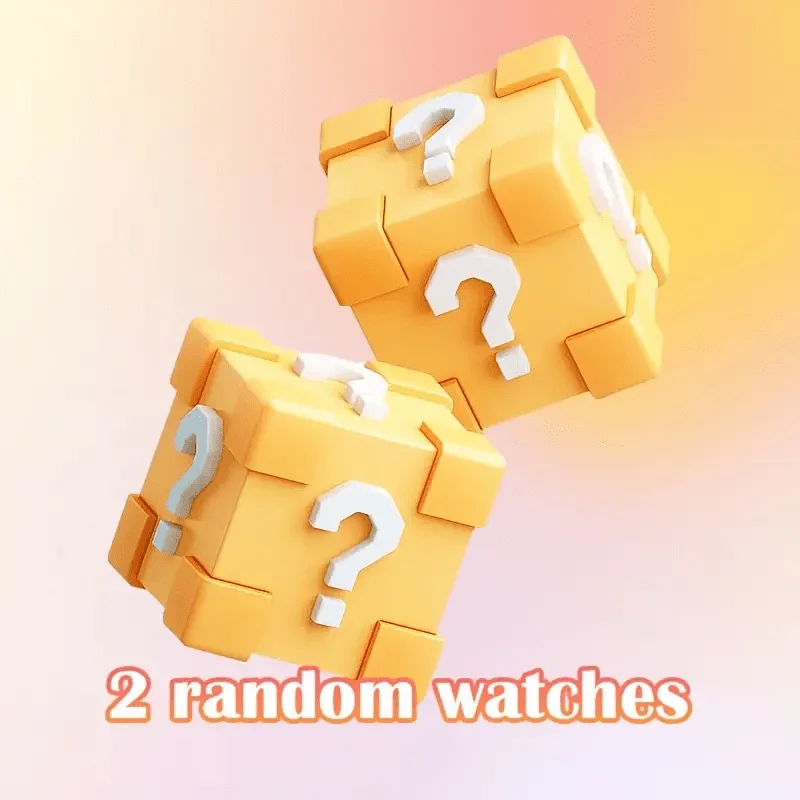 Mystery Box Random 2pieces Men's Fashion Round Quartz Male Watch Suitable for Daily Casual Wear Valentine's Day Ideal Gift