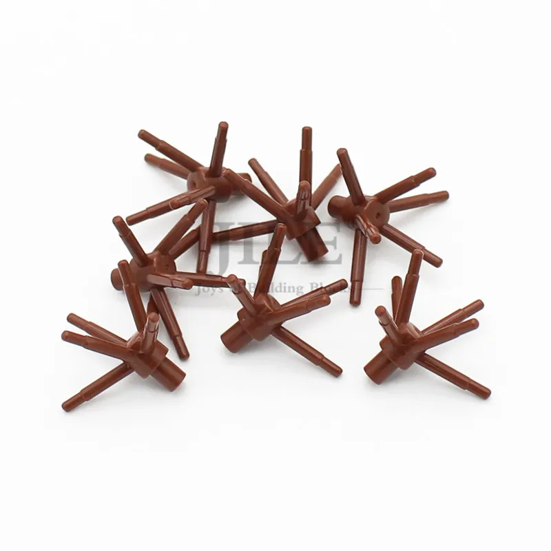 100 Stück Moc-Pflanzen-Blumenstiel mit Stange und 6 Stielen, kreative DIY-Bausteine, kompatibel mit Garten, baut Partikel-Spielzeug zusammen