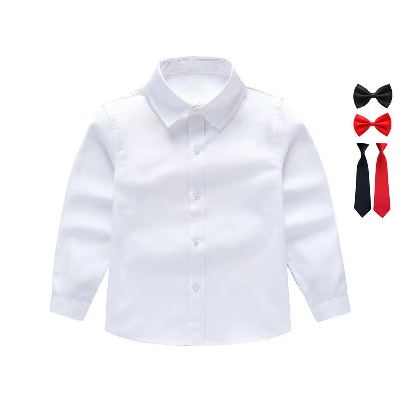 2-16 سنة الأولاد زر قمصان بلايز بدوره إلى أسفل طوق بلوزة بيضاء زي مدرسي ملابس الأطفال الاطفال حفلة عيد ميلاد قميص