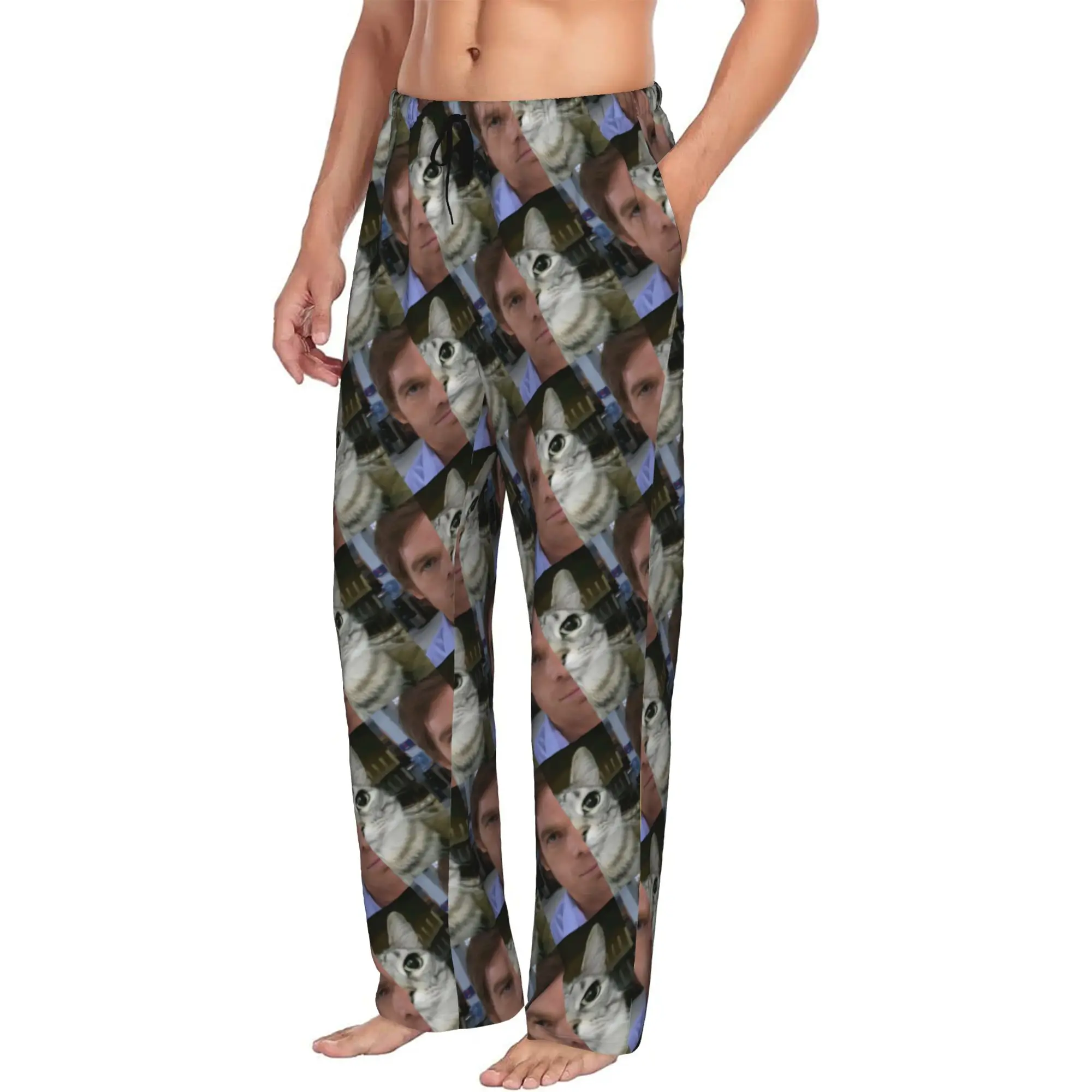 Custom Dexter Morgan Pajama Pants Sleepwear Men Elastic Waistband Movie Sleep Lounge Bottoms with Pockets view 2