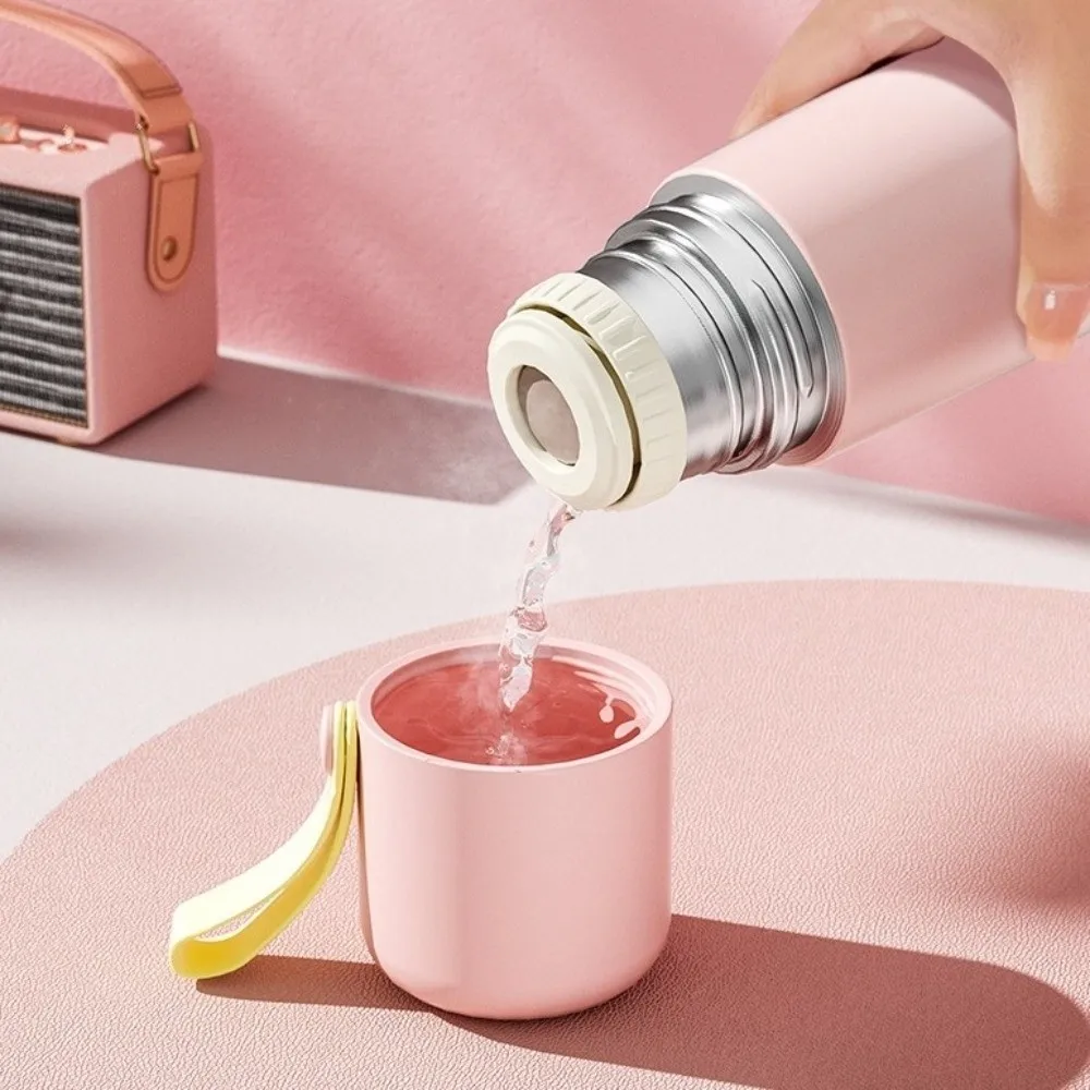 

Portable Gradient Design Thermos Cup Leak-Proof Stainless Steel Insulated Cup High Appearance Double Lid Cup Outdoor