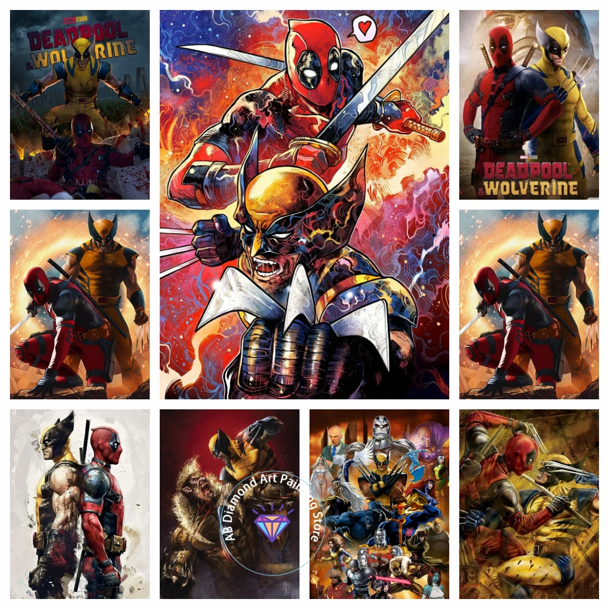

Wolverine and Deadpool Avengers AB Diamond Painting Kit DIY Diamond Embroidery Cross Stitch Handmade Art Gift Crafts Home Decor