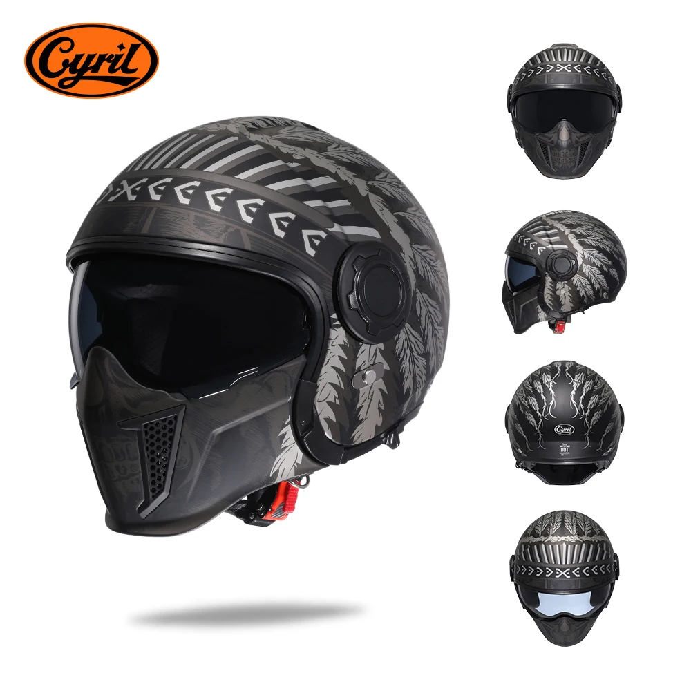 Modulaire Motorhelm Volledig Gezicht Open Helm Herenhelmen DOT ECE GOEDGEKEURD CYRIL OP12A Capacete De Moto Masculino