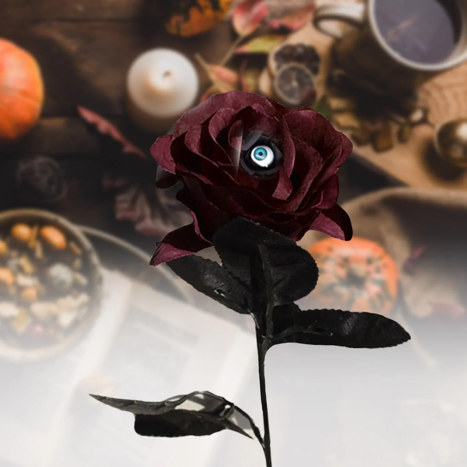 

Roses Flower With Eyeball Wedding Bouquet Halloween Decor Home Long Time To Use Artificial