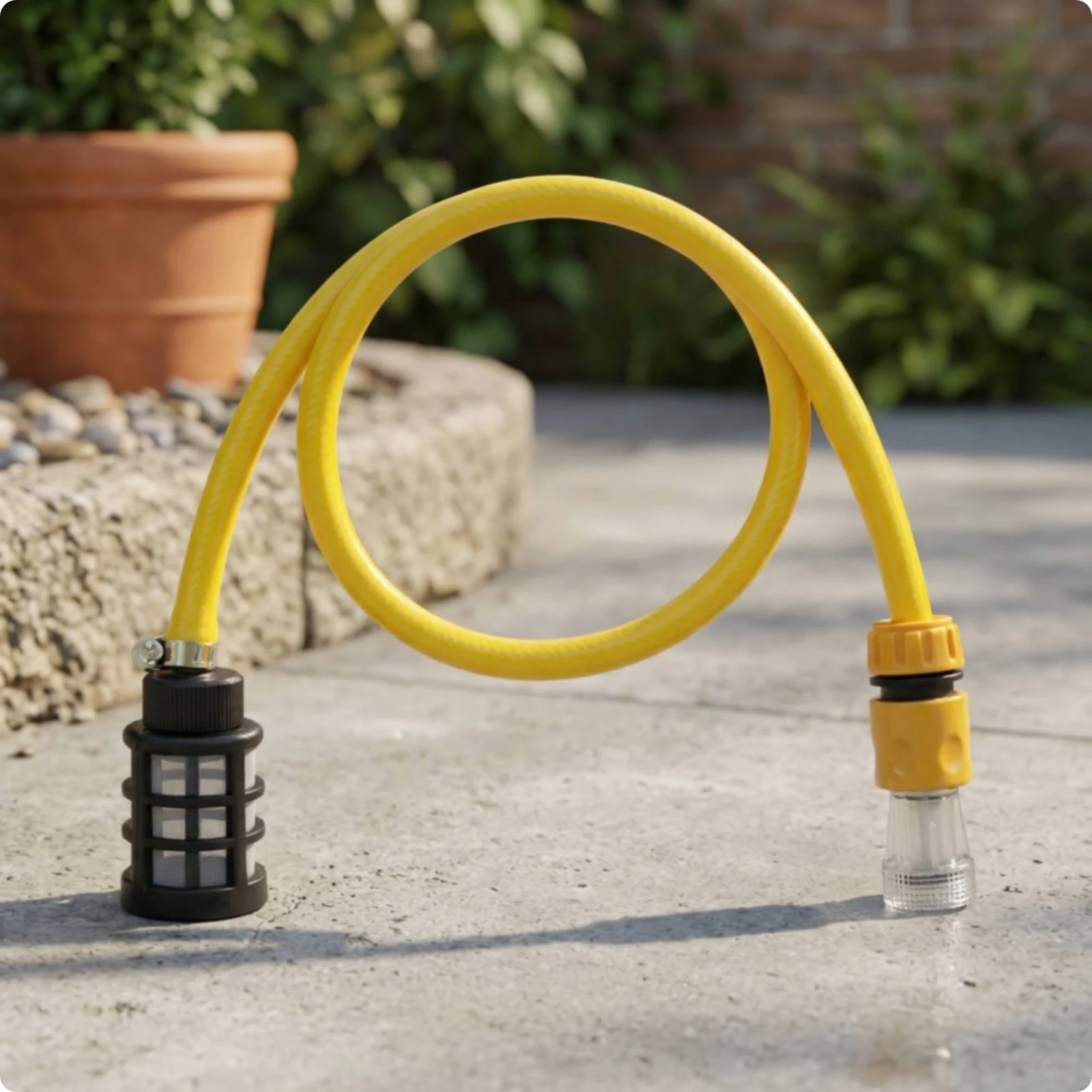 Pressure Washer Hose with Filter Sediment Self-Priming Intake Hose Car Washer Water Inlet Pipe Soft Mesh for Home Cleaning
