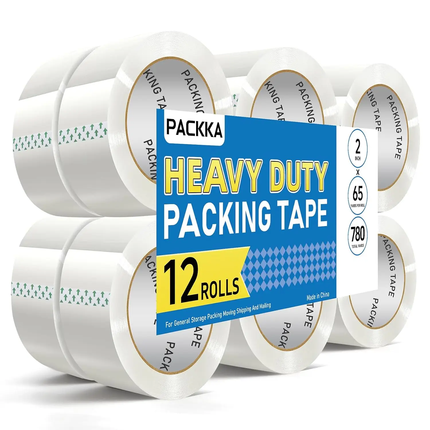 

Clear Packing Tape, Heavy Duty Packaging Tape Refills 12 Rolls, 2 inch x 65 Yards, Shipping Tape Box Tape Mailing Tape f