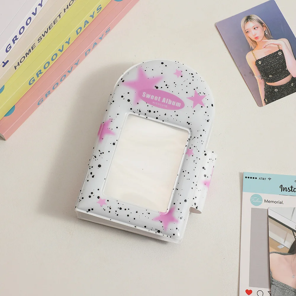 ألبوم صور كوري مربع مجوف جديد شعبي للفتيات بثلاثة بوصات على شكل نجمة صغيرة لتخزين البطاقات كتاب بطاقات بولارويد للطلاب #5