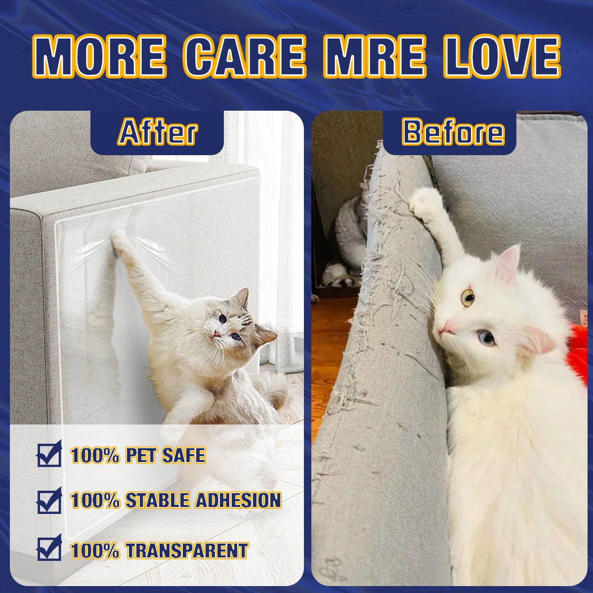Cat Scratch Deterrent Tape Furniture Protectors From Cats Transparent Self-Adhesive Pet Training Tape for Sofa Furniture Sticker