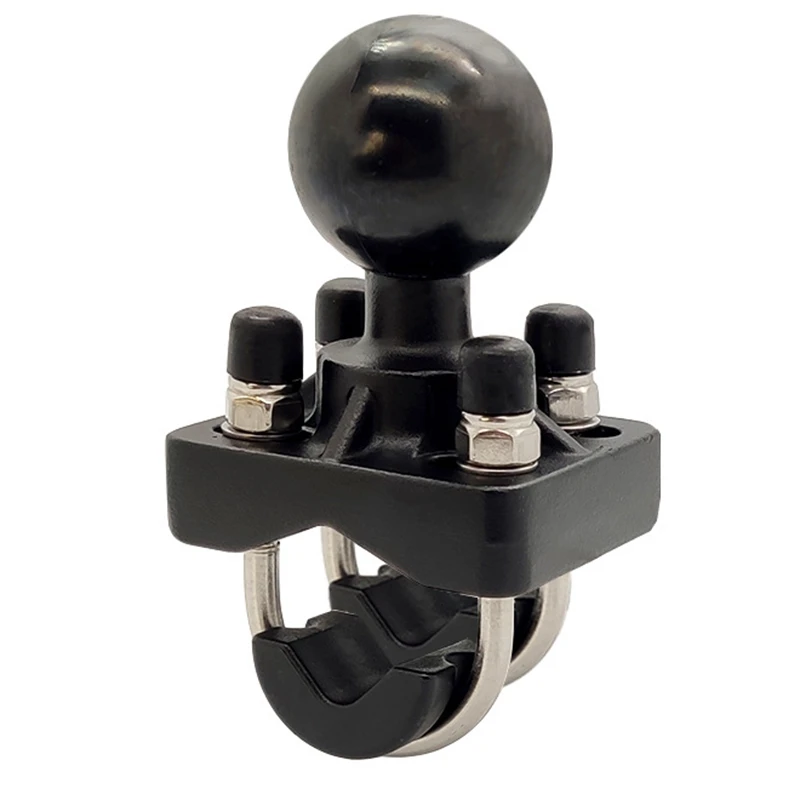 

A99E-Double U-Bolt Motorcycle Bike Handlebar Rail Mount Base With 1.5 Inch Ball For Gopro Camera For Garmin For Sony