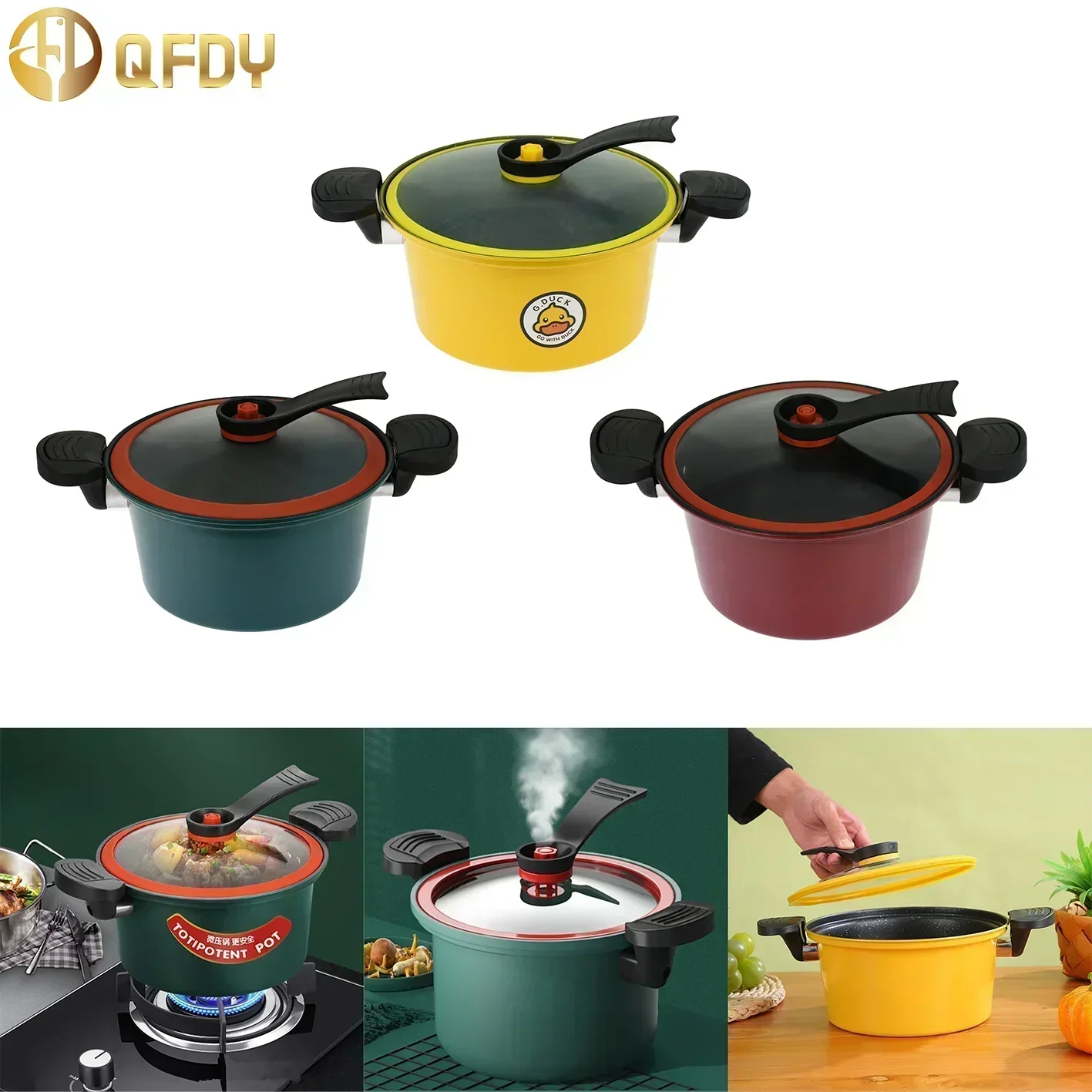 

Pressure Cooker 3.5L Soup Meat Pot Rice Cooker Gas Stove Micro Pressure Cooker Stew Pot Non-Stick Cooking Pots Kitchenware