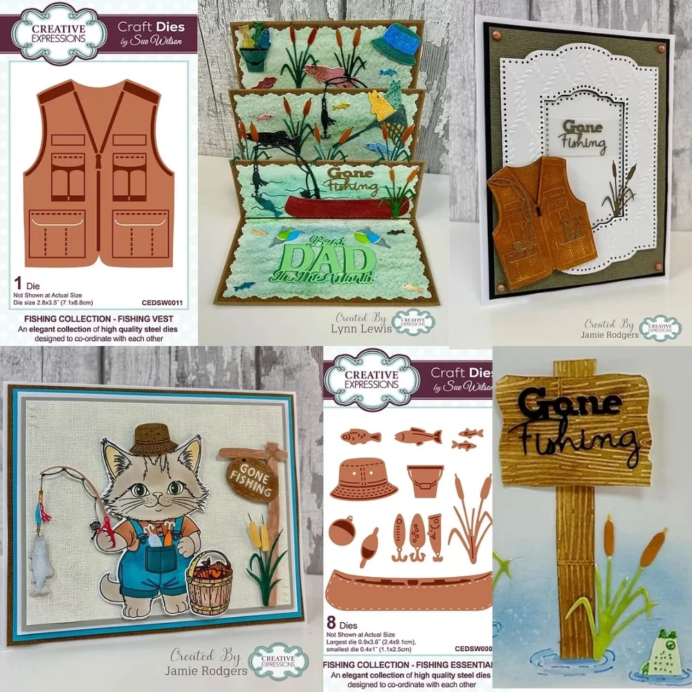 road sign Fishing Vest 2025 New Metal Cutting Dies For DIY Scrapbooking Crafts Maker Photo Album Template Handmade Decoration