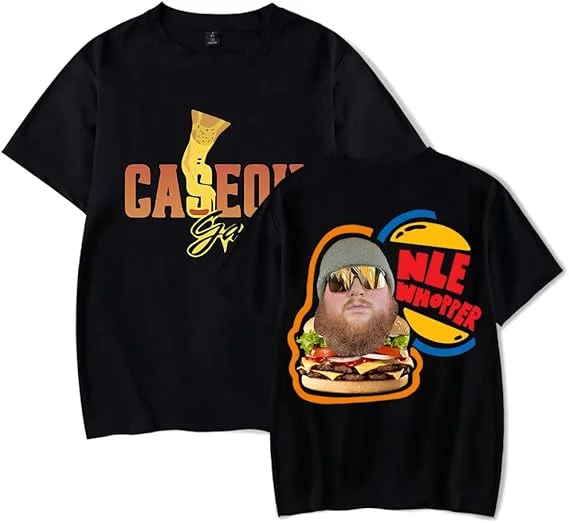 

Футболка CaseOh NLE WHOPPER Merch с логотипом для мужчин и женщин, повседневные топы с короткими рукавами, футболка для фанатов унисекс