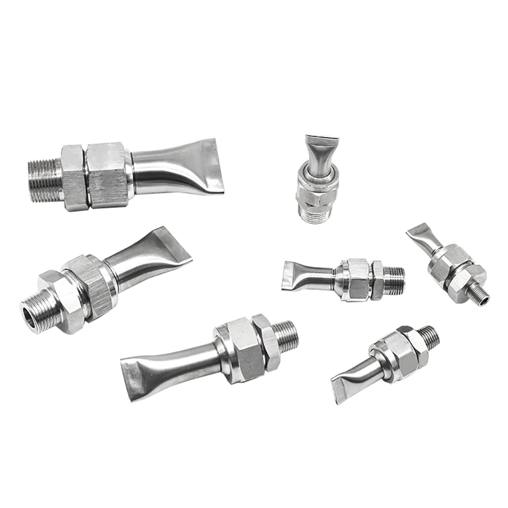 Stainless Steel Flat Mouth Duck Beak Universal Adjustable Spherical Fan Slot Type Blowing Cooling Nozzle Pack of 10